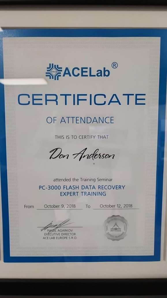 Don Anderson 2018 PC-3000 Flash Expert Training in Prague