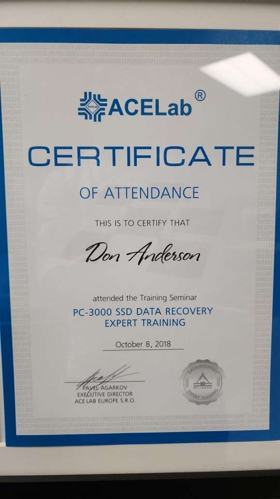 Don Anderson 2018 PC-3000 SSD Expert Training in Prague