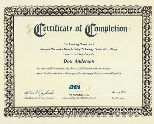 Don Anderson 2020 Micro Soldering training