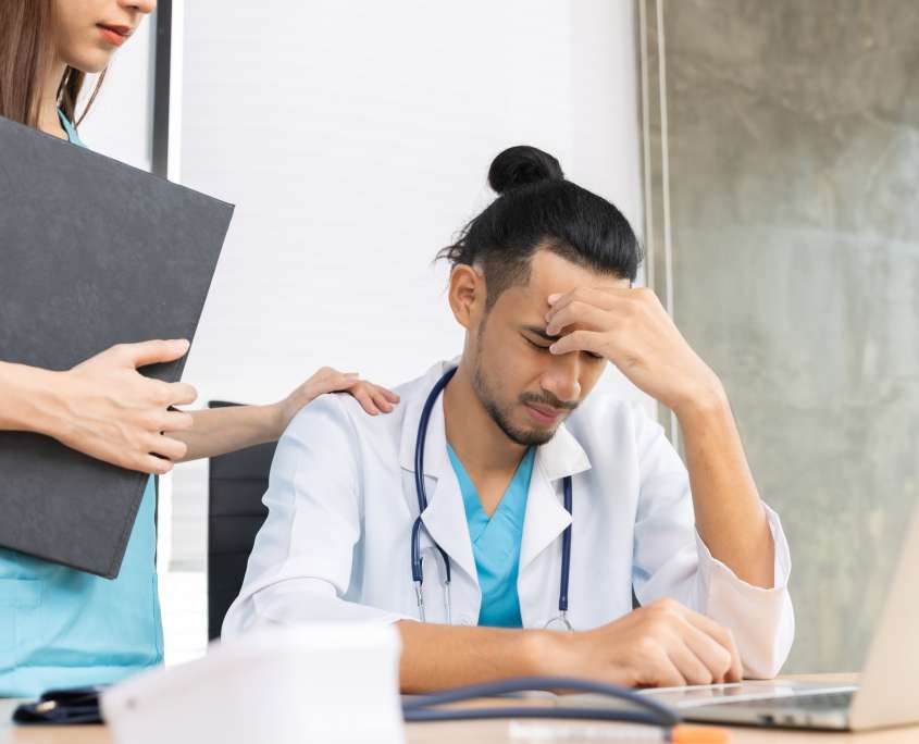 Concerned Doctor dealing with data recovery HIPAA violations caused from shipping client data unencrypted