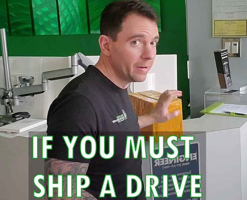 Don Anderson at Tri-State Data Recovery with a drive received from shipping